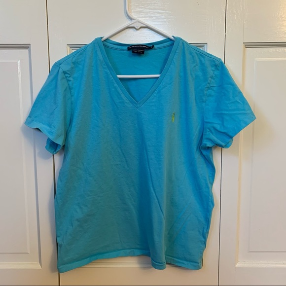 Like New XL Women’s Ralph Lauren Turquoise V Neck - Picture 1 of 7